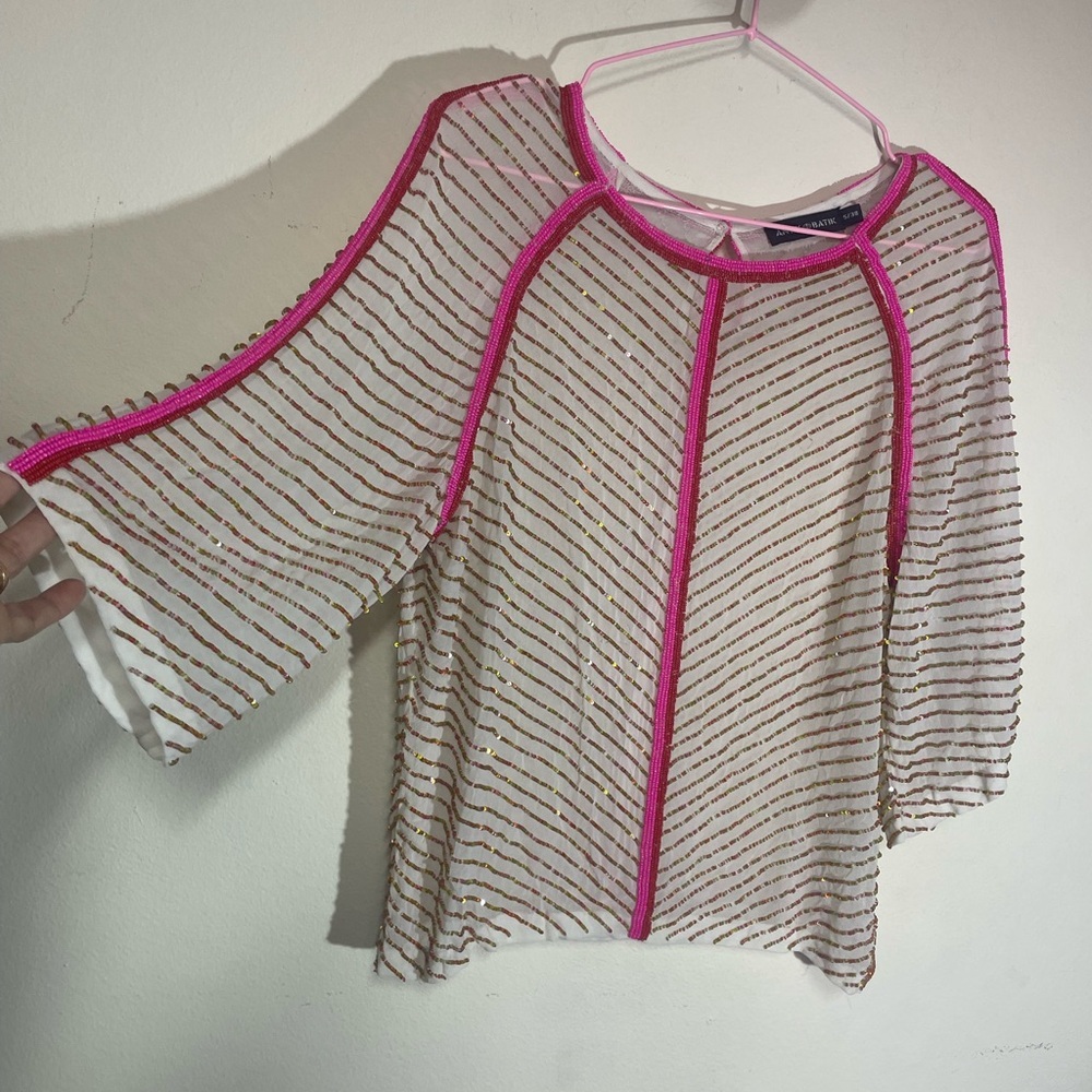 ANTIK BATIK, short‎ blouse, antique, embroidered size s/38